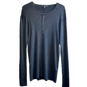 NWT John Varvatos Long Sleeve Henley Top XL